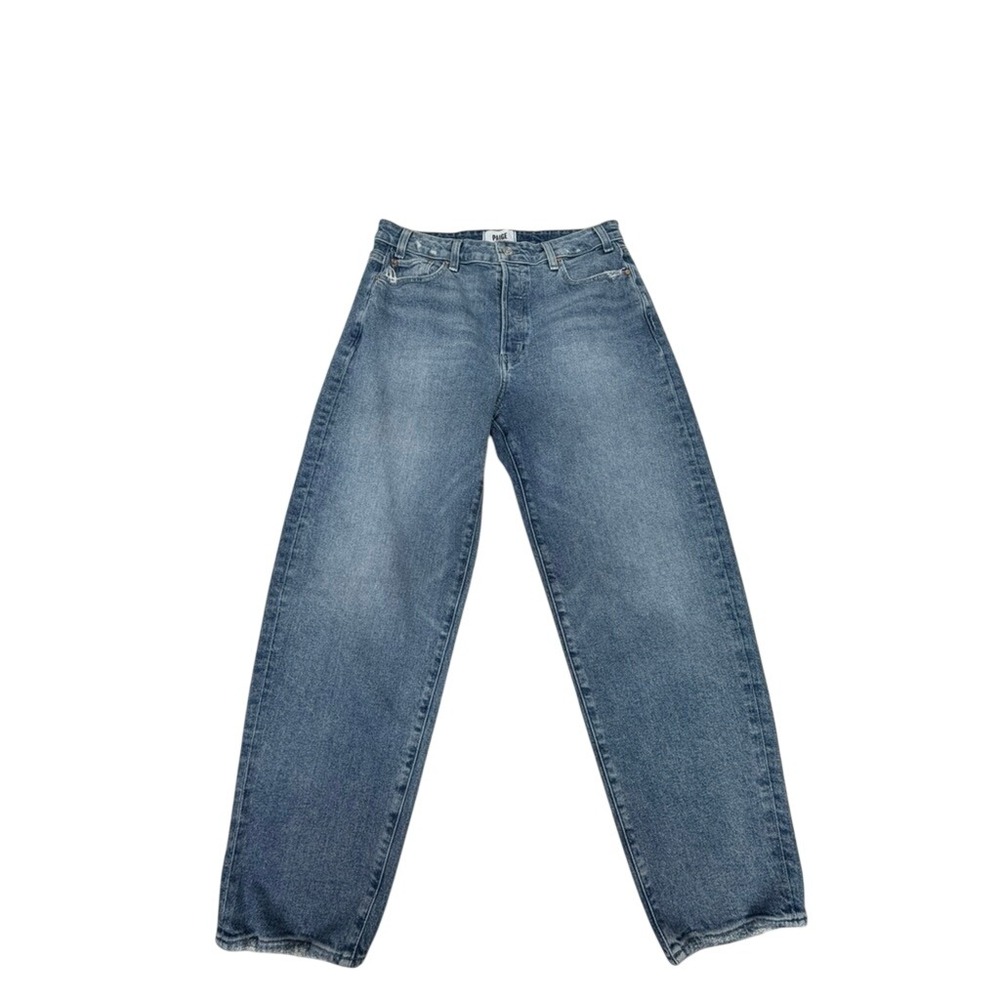 Paige Alexis High Rise Wide Leg Relaxed Jeans Cats Meow Distressed Blue Size 30
